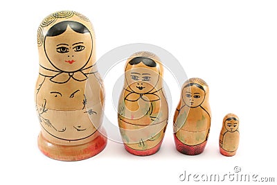 Antique Russian Dolls Stock Photo