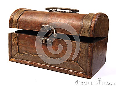 Antique rustic wooden box Stock Photo