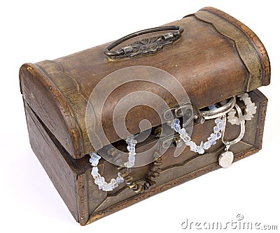 Antique rustic wooden box Stock Photo