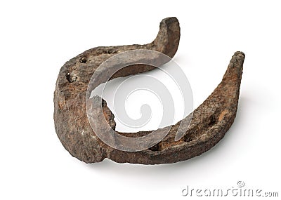 Antique rusty horseshoe Stock Photo