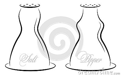 Antique salt and pepper Vector Illustration