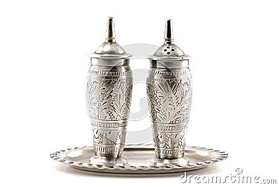 Antique Salt & Pepper Shaker Stock Photo