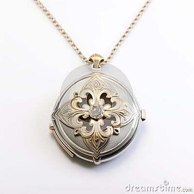 Antique Scroll Gold And Silver Locket - Inspired By Viscountess Stock Photo