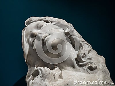 Antique sculpture of a woman in the Museum of Burgundy, Dijon, art history Editorial Stock Photo