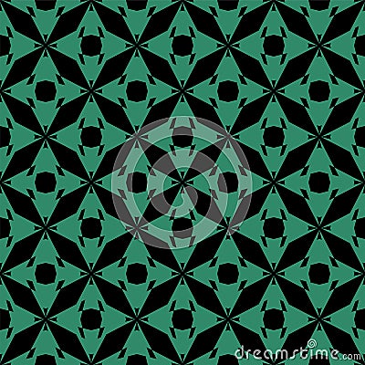 Antique seamless green background round octagon geometry Vector Illustration