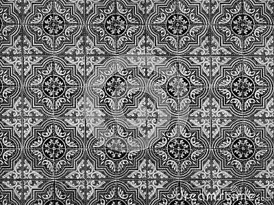 Antique Seamless Portuguese Tiles Pattern Stock Photo