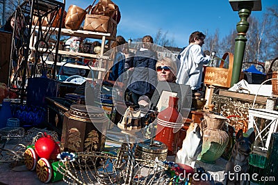 Antique seller in Oslo Editorial Stock Photo