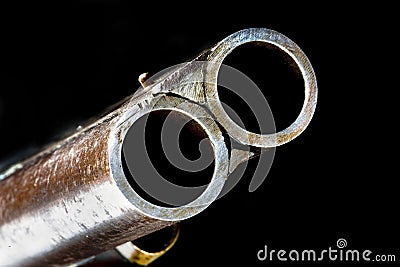 Antique Shotgun Closeup. Stock Photo