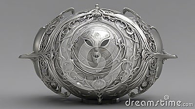antique silver bracelet A horror story where a man is a cultist, who has a sphere that can summon creatures of yin and yang Stock Photo