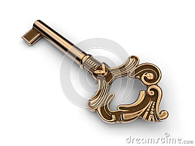 Antique skeleton key Cartoon Illustration