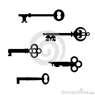 Antique Skeleton Keys Vector Illustration