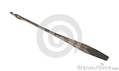 Antique small bore hand auger drill bit Stock Photo