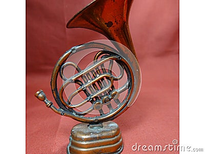 Antique small decoration trombone Stock Photo