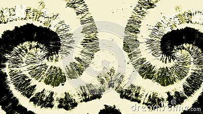 Antique Spiral Tie Dye Texture. Yellow Swirl Watercolor Painting. Beaver Aquarelle Texture. Vintage Brush Painting. Hard Grunge. B Stock Photo