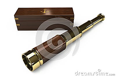 Antique Spyglass Stock Photo