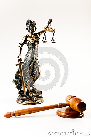 Antique statue of justice Stock Photo