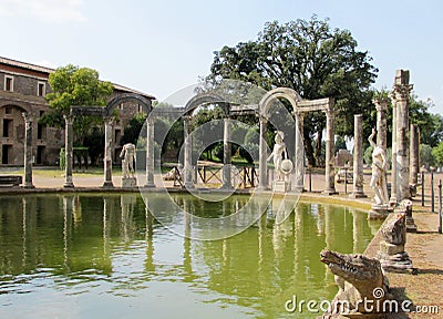 Antique statue in Villa Adriana, Tivoli Rome Stock Photo