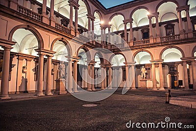 Antique style courtyard in the monuments and columns Stock Photo