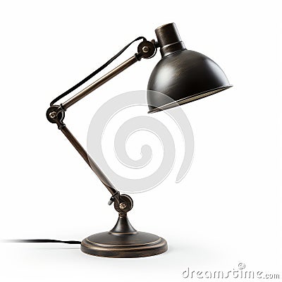 Antique Style Desk Lamp With Vray Tracing And Dark Bronze Finish Stock Photo