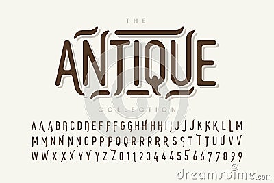 Antique style font design Vector Illustration