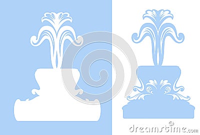 Water fountain simple monochrome vector outline Vector Illustration