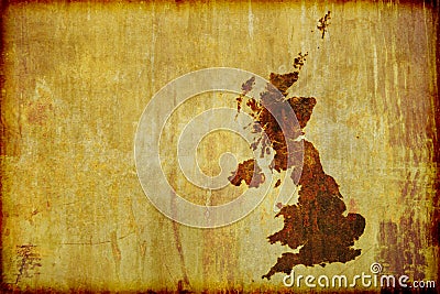 Antique Style Map of Great Britain Stock Photo