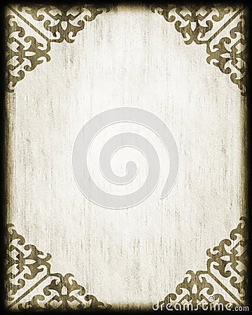 Antique Style Paper/ Lace Corners Stock Photo