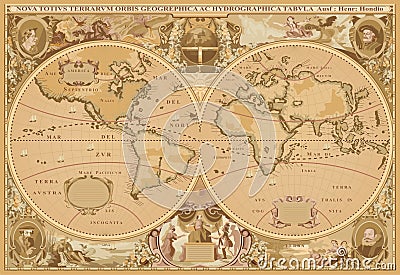 Antique style World Map Stock Photo