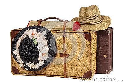 Antique suitcases Stock Photo