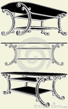 Antique Table Vector 04 Vector Illustration