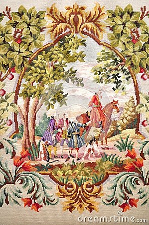 Antique tapestry Stock Photo