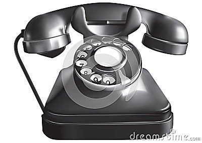 Antique telephone Vector Illustration