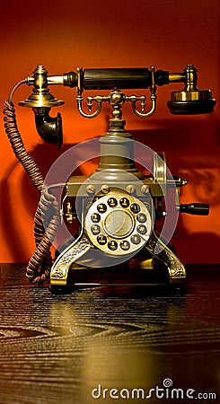 Antique telephone Stock Photo
