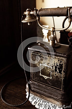 Antique Telephone Stock Photo