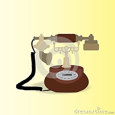 Antique Telephone Vector Illustration