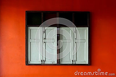 Antique thai style window Stock Photo