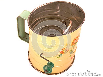 Antique Tinware Flour Sifter Stock Photo