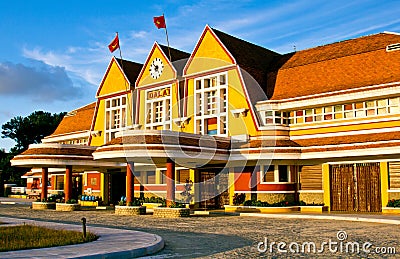 Antique train tranport tourist to visit, Dalat, Vietnam Editorial Stock Photo