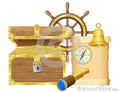 Antique treasure chest vector illustration Vector Illustration