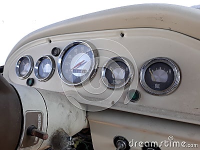 Dashboard from a classic truck Stock Photo