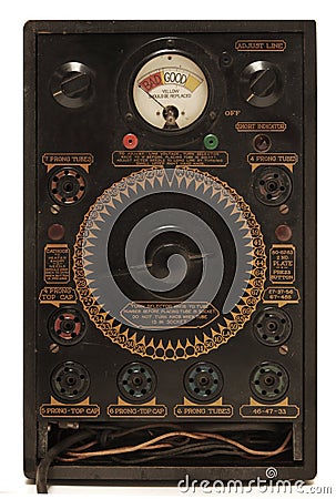 Antique tube tester Stock Photo