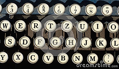 Antique typewriter keys Stock Photo