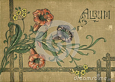 Antique victorian scrapbook album book cover Stock Photo