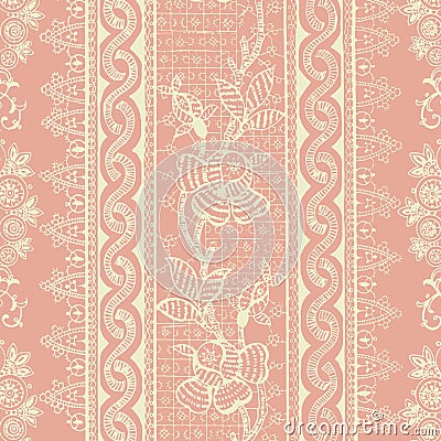 Antique Vintage Floral Bohemian Background Stock Photo