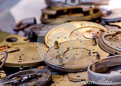 Antique watch parts Stock Photo