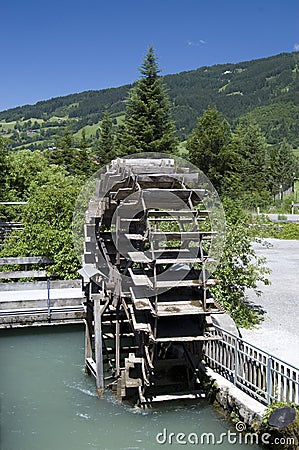 Antique Water Wheel Stock Photo