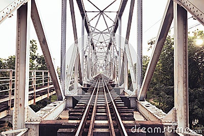 White Railway Bridge Stock Photo