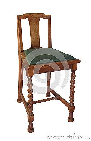 Antique Wooden Chair Isolated. Royalty Free Stock Photography - Image