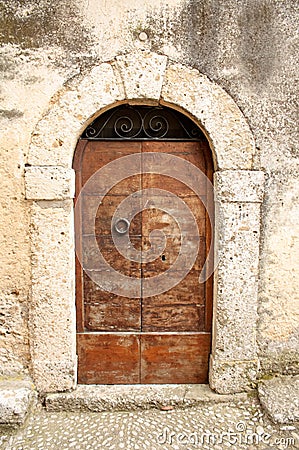 Arpino, italy - Antique Wooden Door Stock Photo