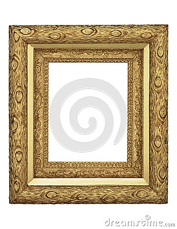 antique wooden gold picture frame Stock Photo